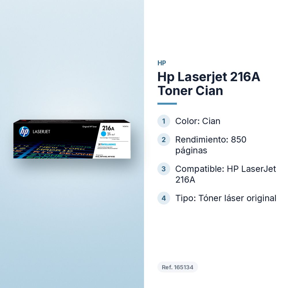 HP LASERJET 216A TONER CIAN - características principales