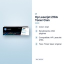 HP LASERJET 216A TONER CIAN - características principales