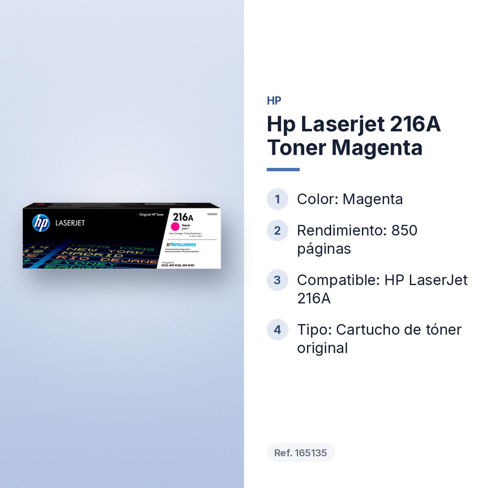 HP LASERJET 216A TONER MAGENTA - características principales