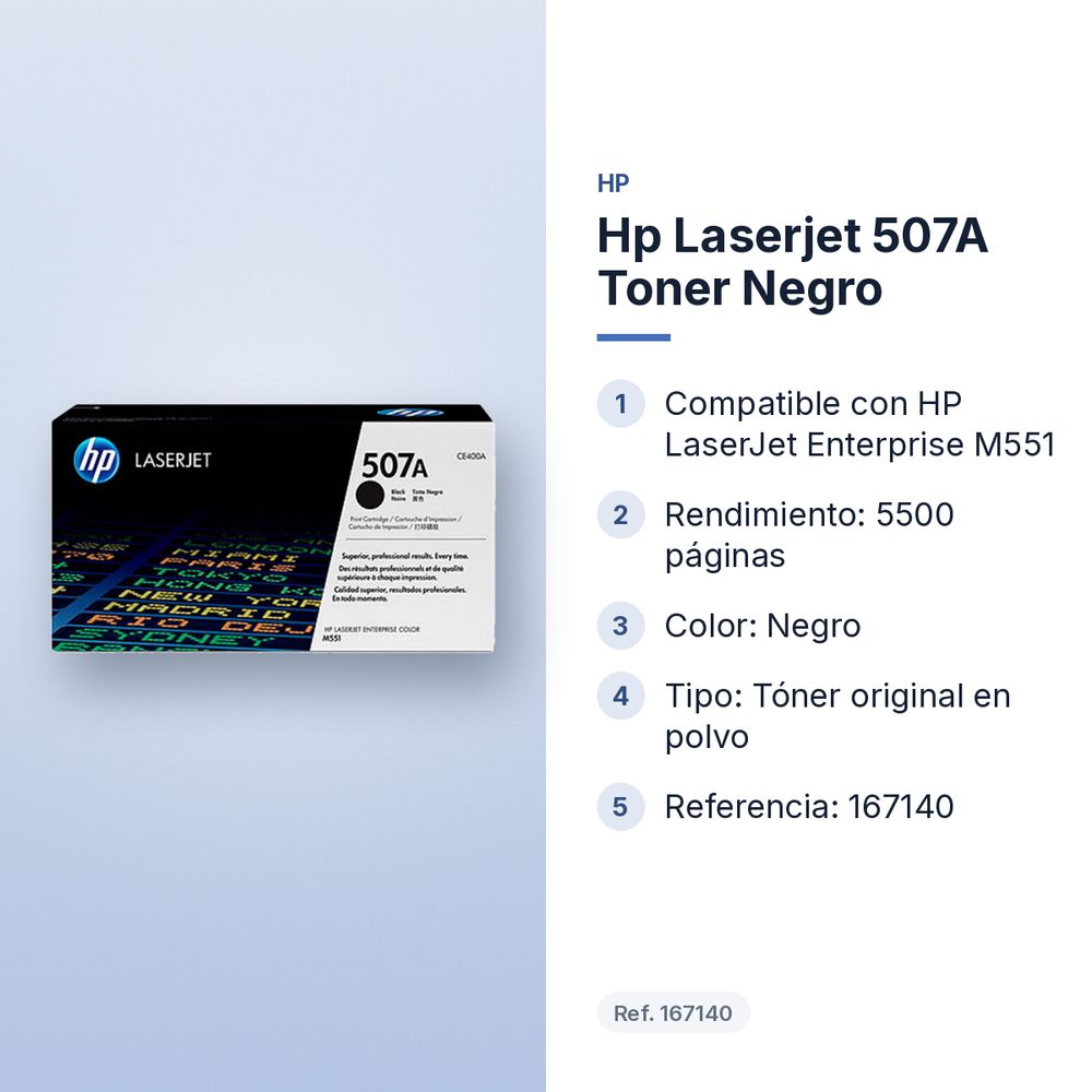HP LASERJET 507A TONER NEGRO - características principales