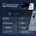 HP LASERJET 507X TONER NEGRO 11.000 PAGINAS - resumen de atributos