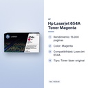 HP LASERJET 654A TONER MAGENTA - características principales