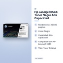 HP LASERJET 654X TONER NEGRO ALTA CAPACIDAD - características principales