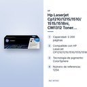 HP LASERJET CP1210/1215/1510/ 1515/1518NI, CM1312 TONER NEGRO CON COLORSPHERE Nº125A - características principales