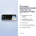HP LASERJET CP1210/1215/1510/1515/1518NI,CM1312 TONER CIAN CON COLORSPHERE Nº125A - características principales