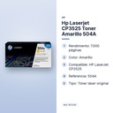 HP LASERJET CP3525 TONER AMARILLO 504A - características principales