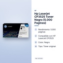 HP LASERJET CP3525 TONER NEGRO (5.000 PAGINAS) - características principales