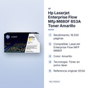 HP LASERJET ENTERPRISE FLOW MFP M680F 653A TONER AMARILLO - características principales