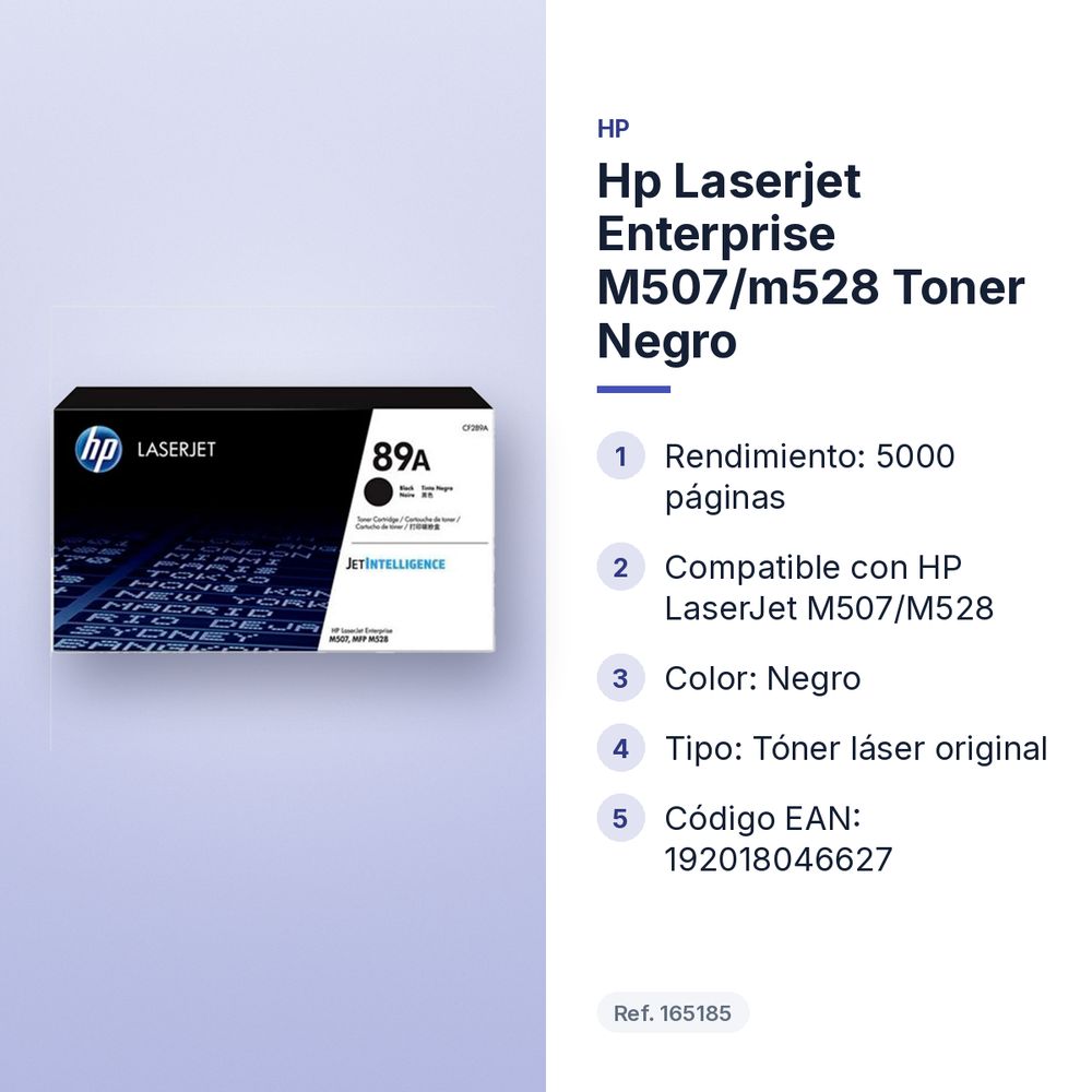 HP LASERJET ENTERPRISE M507/M528 TONER NEGRO - características principales