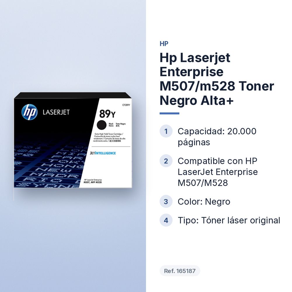 HP LASERJET ENTERPRISE M507/M528 TONER NEGRO ALTA+ - características principales