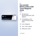 HP LASERJET M254,M280,M281 TONER MAGENTA 203A - características principales