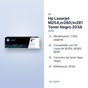 HP LASERJET M254,M280/M281 TONER NEGRO 203A - características principales