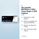 HP LASERJET M479FDW Nº415A TONER  NEGRO 2.400 PAGINAS - características principales