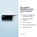HP LASERJET M479FDW Nº415X TONER AMARILLO - características principales
