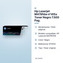 HP LASERJET M479FDW Nº415X TONER NEGRO 7.500 PAG. - características principales