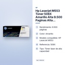 HP LASERJET M553 TONER 508X AMARILLO ALTA 9.500 PAGINAS ALTA CAPACIDAD - características principales