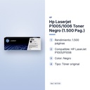 HP LASERJET P1005/1006 TONER NEGRO (1.500 PAG.) - características principales