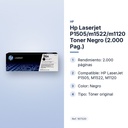 HP LASERJET P1505/M1522/M1120 TONER NEGRO (2.000 PAG.) - características principales