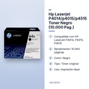 HP LASERJET P4014/P4015/P4515 TONER NEGRO (10.000 PAG.) - características principales