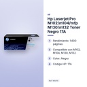 HP LASERJET PRO M102/M104/MFP M130/M132 TONER NEGRO 17A - características principales
