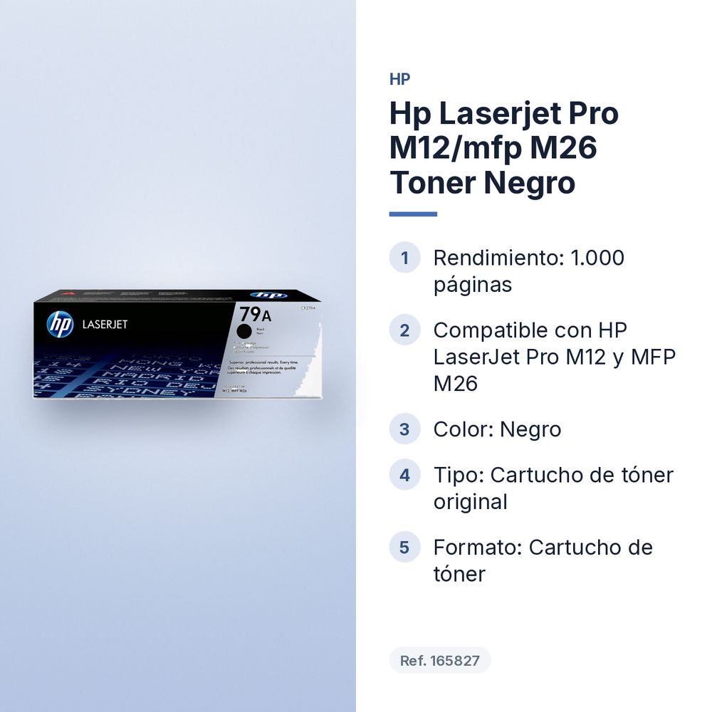 HP LASERJET PRO M12/MFP M26 TONER NEGRO - características principales