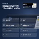 HP LASERJET PRO M252, M277 MFP 201X TONER AMARILLO ALTA 2.300 PAG - resumen de atributos