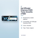 HP OFFICEJET EMPRESA X585 TONER AMARILLO Nº980 - características principales