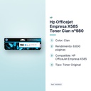 HP OFFICEJET EMPRESA X585 TONER CIAN Nº980 - características principales