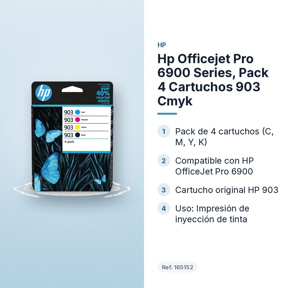 HP OFFICEJET PRO 6900 SERIES, PACK 4 CARTUCHOS 903 CMYK - características principales