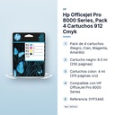 HP OFFICEJET PRO 8000 SERIES, PACK 4 CARTUCHOS 912 CMYK - características principales