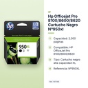 HP OFFICEJET PRO 8100/8600/8620 CARTUCHO NEGRO Nº950XL - características principales
