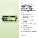 HP OFFICEJET PRO X451/476/551 CARTUCHO NEGRO 9.200 PAG Nº970XL - características principales