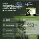 HP OFICEJET PRO 7730/8710/8720/8730/8740  CARTUCHO AMARILLO Nº953XL 1450 PAG - resumen de atributos