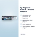 HP PAGEWIDE Nº981A, CARTUCHO MAGENTA - características principales