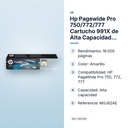 HP PAGEWIDE PRO 750/772/777 CARTUCHO 991X DE ALTA CAPACIDAD AMARILLO - características principales