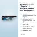 HP PAGEWIDE PRO 750/772/777 CARTUCHO 991X DE ALTA CAPACIDAD CIAN - características principales