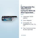 HP PAGEWIDE PRO 750/772/777 CARTUCHO 991X DE ALTA CAPACIDAD MAGENTA - características principales