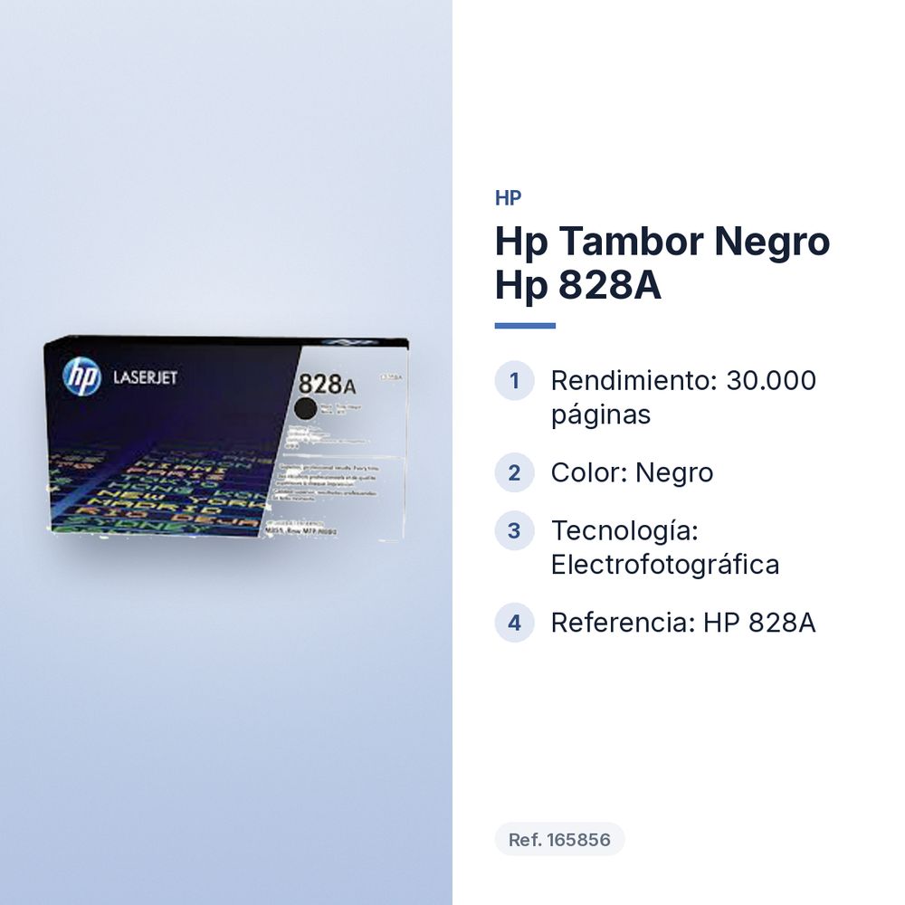 HP TAMBOR NEGRO HP 828A - características principales