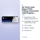 HP TONER LASER NEGRO P1100 P1102/P 1132/M1210 1.600 PAGINAS CE285A - características principales