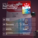 HP TONER LASER TRICOLOR Nº126A 1.200 PAGINAS PACK 3 (CE311/12/13) - resumen de atributos