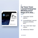 HP TONER TONER LASERJET ENTERPRISE M506DN/M527 NEGRO  87X ALTA CAPACIDAD 18.000 PAGINAS - características principales