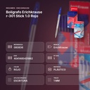 BOLÍGRAFO ERICHKRAUSE R-301 STICK 1.0 ROJO  - resumen de atributos
