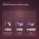 BOLÍGRAFO ERICHKRAUSE R-301 STICK 1.0 ROJO  - formato de venta: paquete de 50, caja de 400, palé de 3200
