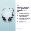 IGGUAL AURICULARES USB CANCELACIÓN RUIDO ENC 3030 - características principales