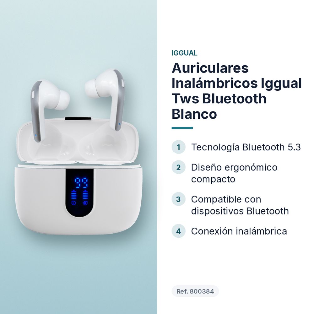 AURICULARES INALÁMBRICOS IGGUAL TWS BLUETOOTH BLANCO - características principales
