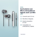 AURICULARES CON MICRO INTRAUDITIVOS IGGUAL JACK 3,5 MM - características principales