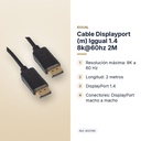 CABLE DISPLAYPORT (M) IGGUAL 1.4 8K@60HZ 2M  - características principales