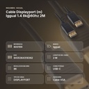 CABLE DISPLAYPORT (M) IGGUAL 1.4 8K@60HZ 2M  - resumen de atributos