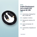 CABLE DISPLAYPORT (M) A HDMI (M) IGGUAL 4K 2M - características principales