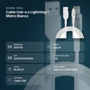 CABLE USB-A A LIGHTNING 1 METRO BLANCO - resumen de atributos
